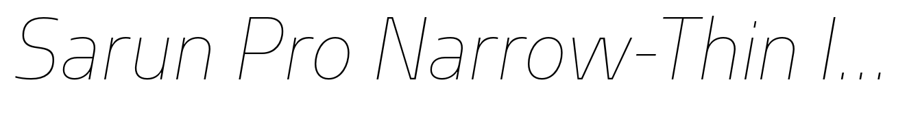 Sarun Pro Narrow-Thin Italic